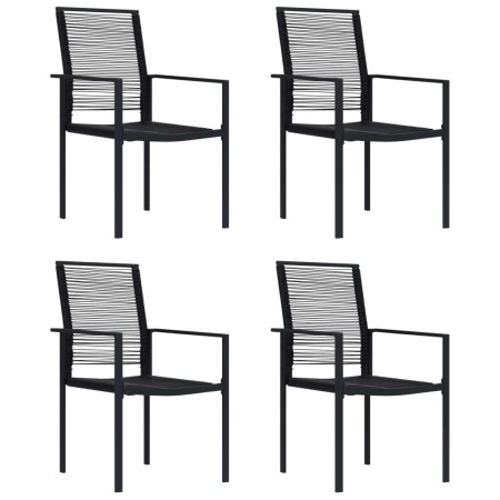 Sillas de jardín 4 unidades ratán de PVC negro de vidaXL, Sillas de jardín - Ref: Foro24-312172, Precio: 175,89 €, Descuento: %