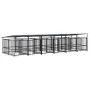 Perrera de exterior con tejado acero 11,26 m² by , Dog kennels and fences - Ref: Foro24-3124593, Price: 1,00 €, Discount: %