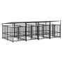 Perrera de exterior con tejado acero 7,51 m² by , Dog kennels and fences - Ref: Foro24-3124591, Price: 1,00 €, Discount: %