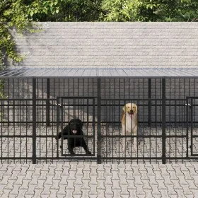 Perrera de exterior con tejado acero 11,26 m² by , Dog kennels and fences - Ref: Foro24-3124669, Price: 1,00 €, Discount: %