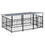 Perrera de exterior con tejado acero 5,63 m² by , Dog kennels and fences - Ref: Foro24-3124608, Price: 535,91 €, Discount: %