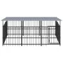 Perrera de exterior con tejado acero 5,63 m² by , Dog kennels and fences - Ref: Foro24-3124608, Price: 535,91 €, Discount: %