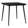 Mesa de comedor de jardín acero y vidrio negra 80x80x74 cm de vidaXL, Mesas de jardín - Ref: Foro24-312157, Precio: 126,48 €,...