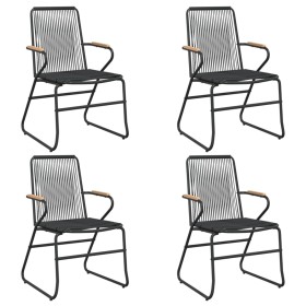 Garden chairs 4 units black PVC rattan 58x59x85.5 cm by vidaXL, Garden chairs - Ref: Foro24-312174, Price: 175,47 €, Discount: %