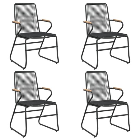 Gartenstühle 4 Einheiten aus schwarzem PVC-Rattan 58x59x85,5 cm von vidaXL, Gartenstühle - Ref: Foro24-312174, Preis: 175,47 ...