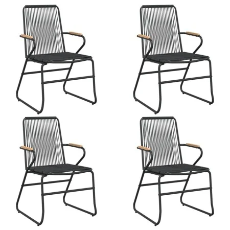 Sillas de jardín 4 unidades ratán PVC negro 58x59x85,5 cm de vidaXL, Sillas de jardín - Ref: Foro24-312174, Precio: 174,24 €,...