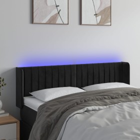 Cabecero con LED de terciopelo negro 147x16x78/88 cm en Cabeceros y pies de cama | Comprar online en Foro24
