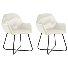 Esszimmerstühle, 2 Stück, cremefarbenes Samtgewebe. von , Essstühle - Ref: Foro24-249806, Preis: 198,63 €, Rabatt: %