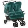 Steel green twin stroller by , Baby strollers - Ref: Foro24-10246, Price: 266,44 €, Discount: %