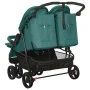 Steel green twin stroller by , Baby strollers - Ref: Foro24-10246, Price: 266,44 €, Discount: %