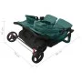 Steel green twin stroller by , Baby strollers - Ref: Foro24-10246, Price: 266,44 €, Discount: %