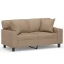 Sofá de 2 plazas con cojines cuero sintético capuchino 120 cm de , Sofás - Ref: Foro24-3200865, Precio: 242,24 €, Descuento: %