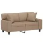 Sofá de 2 plazas con cojines cuero sintético capuchino 120 cm de , Sofás - Ref: Foro24-3200865, Precio: 242,24 €, Descuento: %