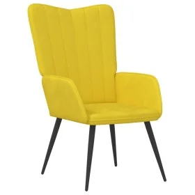 Sillón de relax de terciopelo amarillo mostaza de , Sillones - Ref: Foro24-327684, Precio: 102,00 €, Descuento: %