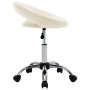 Silla de comedor giratoria de cuero sintética crema
