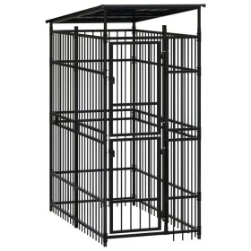 Outdoor dog kennel with steel roof 1.84 m² by , Dog kennels and fences - Ref: Foro24-3097946, Price: 498,53 €, Discount: %