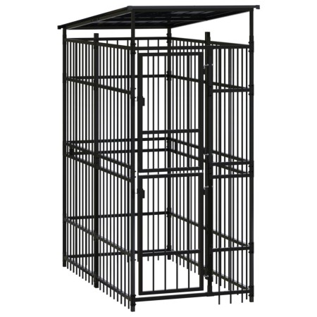 Außenzwinger mit einem Stahldach von 1,84 m². von , Hundehütten und Zäune - Ref: Foro24-3097946, Preis: 504,63 €, Rabatt: %