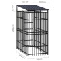 Außenzwinger mit einem Stahldach von 1,84 m². von , Hundehütten und Zäune - Ref: Foro24-3097946, Preis: 504,63 €, Rabatt: %