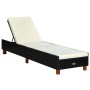 Tumbona con cojín de ratán sintético negro von vidaXL, Liegen - Ref: Foro24-310474, Preis: 150,58 €, Rabatt: %