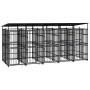 Outdoor dog kennel with a steel roof 9.22 m² by , Dog kennels and fences - Ref: Foro24-3097950, Price: 2,00 €, Discount: %