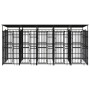 Outdoor dog kennel with a steel roof 9.22 m² by , Dog kennels and fences - Ref: Foro24-3097950, Price: 2,00 €, Discount: %