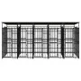 Outdoor dog kennel with a steel roof 9.22 m² by , Dog kennels and fences - Ref: Foro24-3097950, Price: 2,00 €, Discount: %