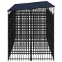 Outdoor dog kennel with a steel roof 9.22 m² by , Dog kennels and fences - Ref: Foro24-3097950, Price: 2,00 €, Discount: %