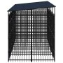 Outdoor dog kennel with a steel roof 9.22 m² by , Dog kennels and fences - Ref: Foro24-3097950, Price: 2,00 €, Discount: %