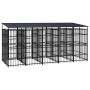 Outdoor dog kennel with a steel roof 9.22 m² by , Dog kennels and fences - Ref: Foro24-3097950, Price: 2,00 €, Discount: %