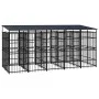 Outdoor dog kennel with a steel roof 9.22 m² by , Dog kennels and fences - Ref: Foro24-3097950, Price: 2,00 €, Discount: %