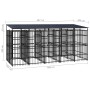 Outdoor dog kennel with a steel roof 9.22 m² by , Dog kennels and fences - Ref: Foro24-3097950, Price: 2,00 €, Discount: %