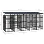 Outdoor dog kennel with a steel roof 9.22 m² by , Dog kennels and fences - Ref: Foro24-3097950, Price: 2,00 €, Discount: %