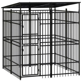 Outdoor dog kennel with a steel roof, 3.69 m² by , Dog kennels and fences - Ref: Foro24-3097965, Price: 762,20 €, Discount: %