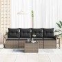 Conjunto de sofá de jardín 5 pcs Gris Poliratán