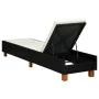 Tumbona con cojín de ratán sintético negro by vidaXL, Loungers - Ref: Foro24-310474, Price: 148,20 €, Discount: %