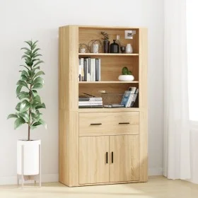 Aparador alto madera contrachapada color roble de , Aparadores - Ref: Foro24-3185378, Precio: 160,49 €, Descuento: %