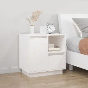 Solid white pine wood bedside table 50x34x50 cm by , Nightstands - Ref: Foro24-814481, Price: 67,37 €, Discount: %