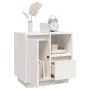 Solid white pine wood bedside table 50x34x50 cm by , Nightstands - Ref: Foro24-814481, Price: 67,13 €, Discount: %