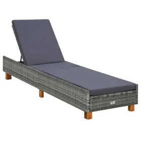 Lounger with gray synthetic rattan cushion by vidaXL, Loungers - Ref: Foro24-310475, Price: 167,72 €, Discount: %