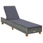 Lounger with gray synthetic rattan cushion by vidaXL, Loungers - Ref: Foro24-310475, Price: 167,72 €, Discount: %
