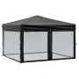 Folding party tent with black side walls 3x3 m by , Tents and gazebos - Ref: Foro24-93532, Price: 129,14 €, Discount: %