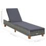Lounger with gray synthetic rattan cushion by vidaXL, Loungers - Ref: Foro24-310475, Price: 165,54 €, Discount: %