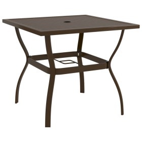 Brauner Gartentisch aus Stahl, 81,5 x 81,5 x 72 cm von vidaXL, Gartentische - Ref: Foro24-312279, Preis: 126,60 €, Rabatt: %