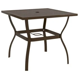 Brauner Gartentisch aus Stahl, 81,5 x 81,5 x 72 cm von vidaXL, Gartentische - Ref: Foro24-312279, Preis: 124,64 €, Rabatt: %