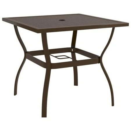 Mesa de jardín de acero marrón 81,5x81,5x72 cm de vidaXL, Mesas de jardín - Ref: Foro24-312279, Precio: 124,61 €, Descuento: %