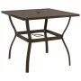 Mesa de jardín de acero marrón 81,5x81,5x72 cm de vidaXL, Mesas de jardín - Ref: Foro24-312279, Precio: 124,61 €, Descuento: %