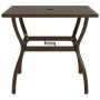 Mesa de jardín de acero marrón 81,5x81,5x72 cm de vidaXL, Mesas de jardín - Ref: Foro24-312279, Precio: 124,61 €, Descuento: %