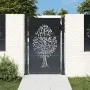 Garden gate in anthracite grey steel with tree design, 105x130 cm. by , garden gates - Ref: Foro24-153156, Price: 229,52 €, D...