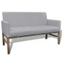 Banco con cojín acolchado madera de caucho tela gris claro de , Sofás - Ref: Foro24-241663, Precio: 220,00 €, Descuento: %