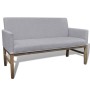Bank mit gepolstertem Kissen aus Gummibaumholz und hellem grauem Stoff. von , Sofas - Ref: Foro24-241663, Preis: 223,33 €, Ra...
